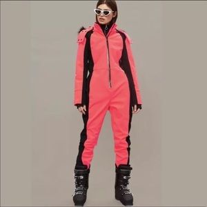 Topshop faux fur trimmed hooded SNO suit